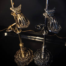 Load image into Gallery viewer, Antiqued Victorian Hand Clip Stand with Bat