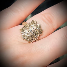 Load image into Gallery viewer, Preorder Our Darling Casket
Plaque Ring Antiqued 14k Gold
