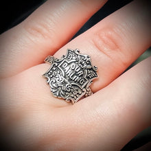 Load image into Gallery viewer, Preorder Our Darling Casket
Plaque Ring Antiqued Sterling Silver
